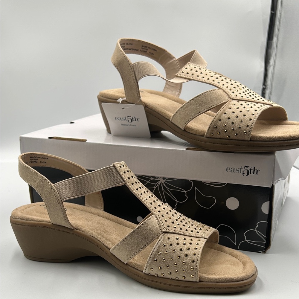 Chic Beige Studded Sandals size 11 E. fifth with tags and box